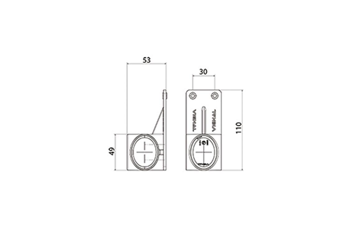 Feu de gabarit gauche LED 12/24V cristal + rouge + ambre 